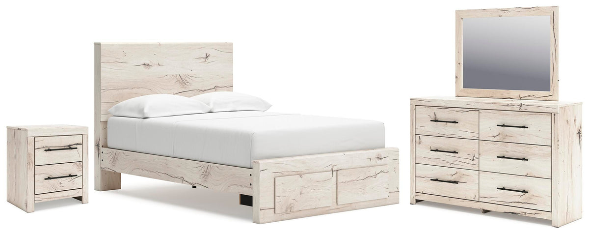 Lawroy Panel Storage Bed, Dresser, Mirror and Nightstand