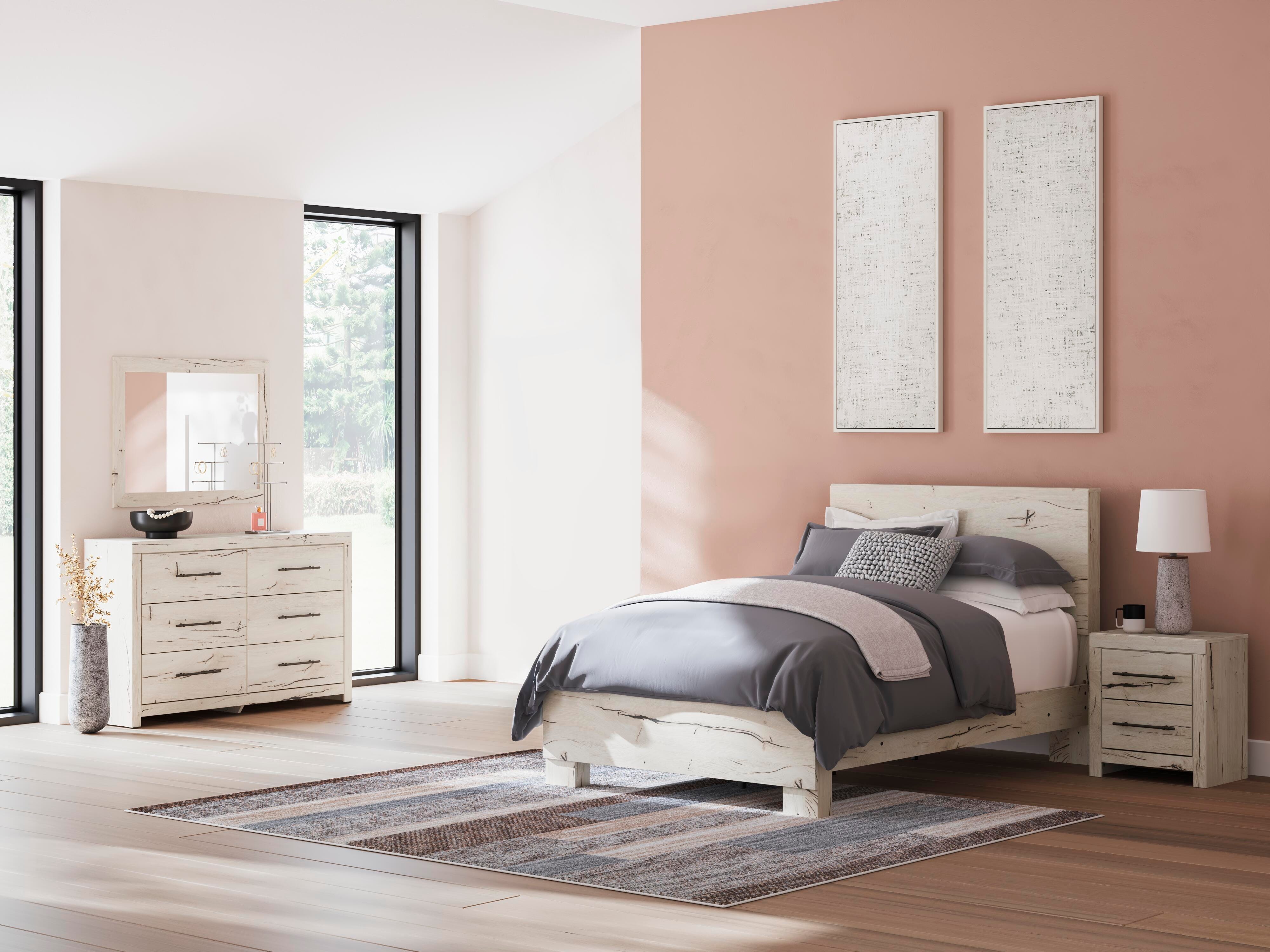 Lawroy Panel Bed, Dresser, Mirror and Nightstand