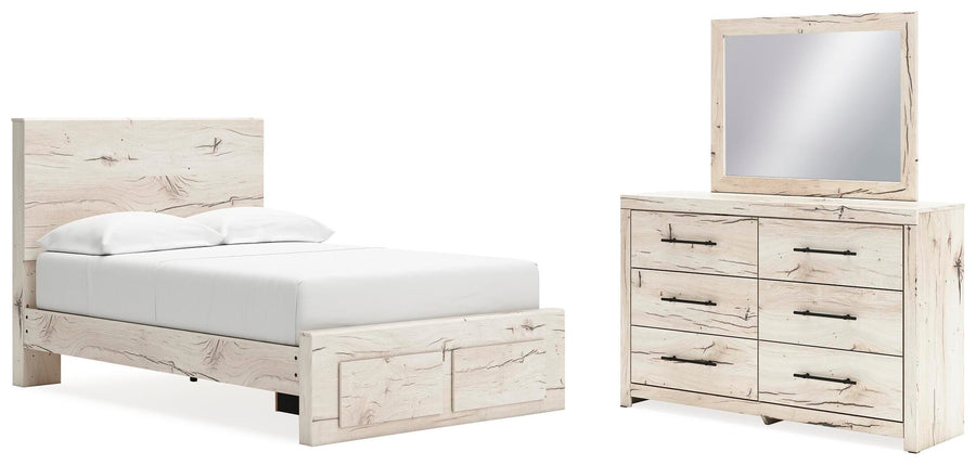 Lawroy Panel Storage Bed, Dresser and Mirror