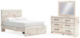 Lawroy Panel Storage Bed, Dresser and Mirror