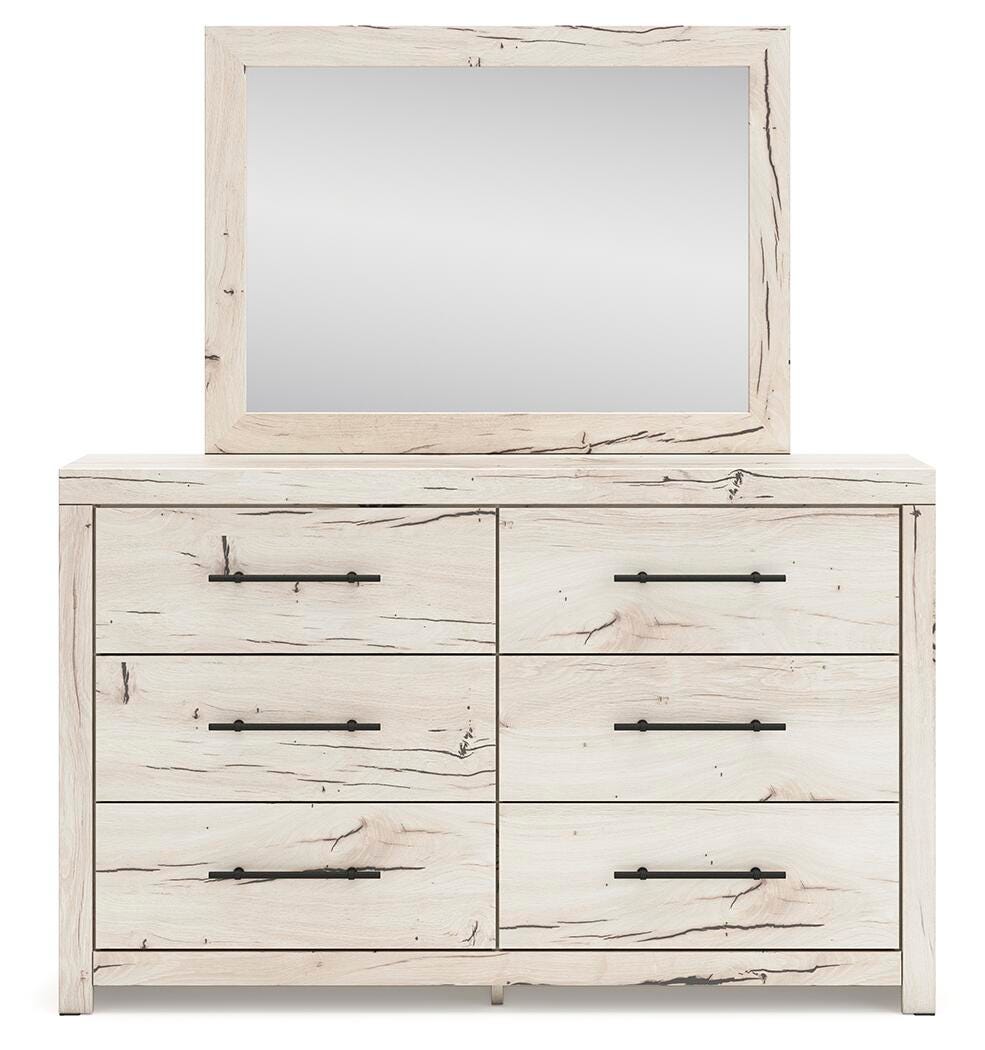 Lawroy Panel Bed with Storage, Dresser and Mirror