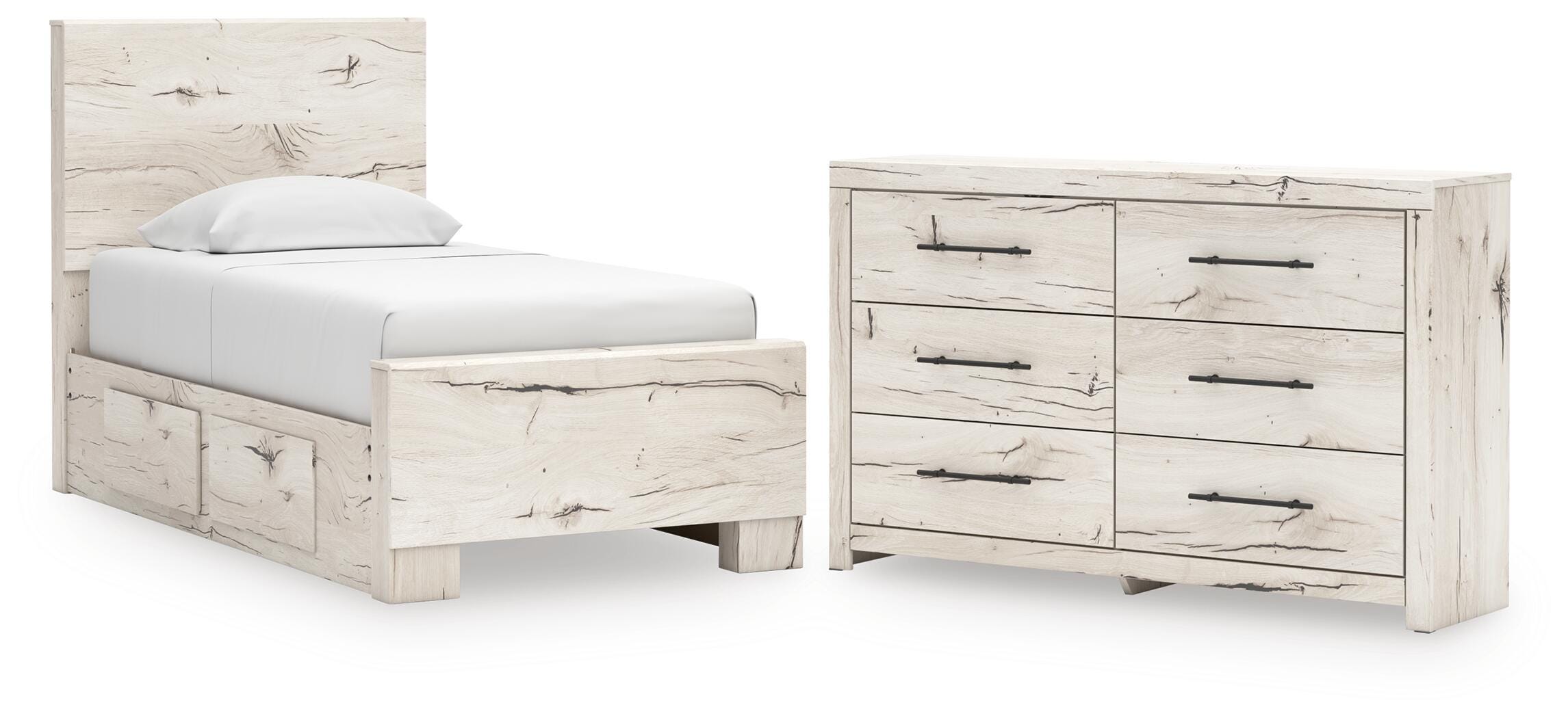 Lawroy Panel Bed with Storage and Dresser