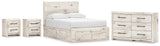 Lawroy Panel Storage Bed, Dresser and 2 Nightstands