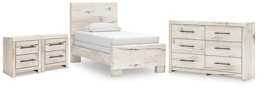 Lawroy Panel Bed, Dresser and 2 Nightstands