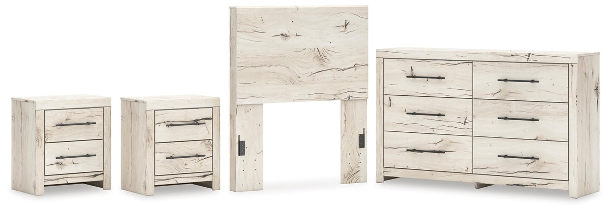 Lawroy Panel Headboard, Dresser and 2 Nightstands