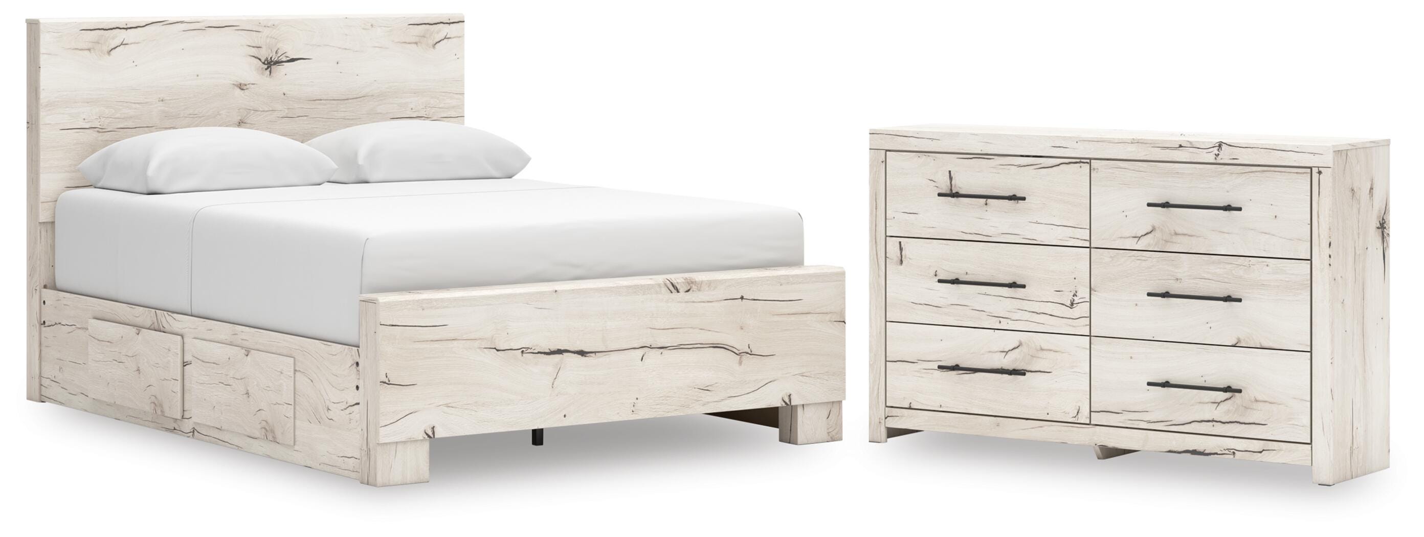 Lawroy Panel Bed with Storage and Dresser
