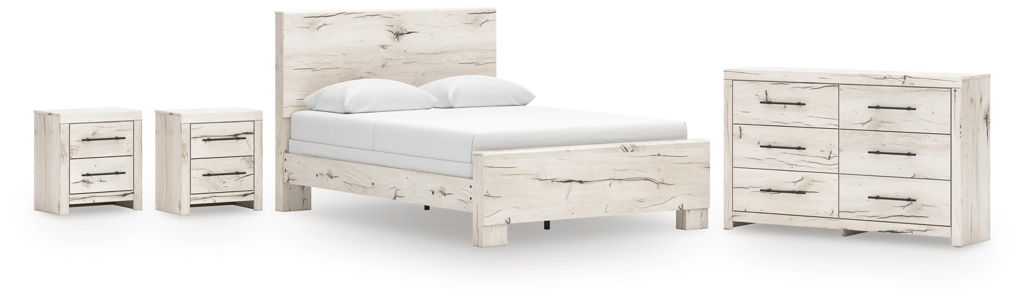 Lawroy Panel Bed, Dresser and 2 Nightstands