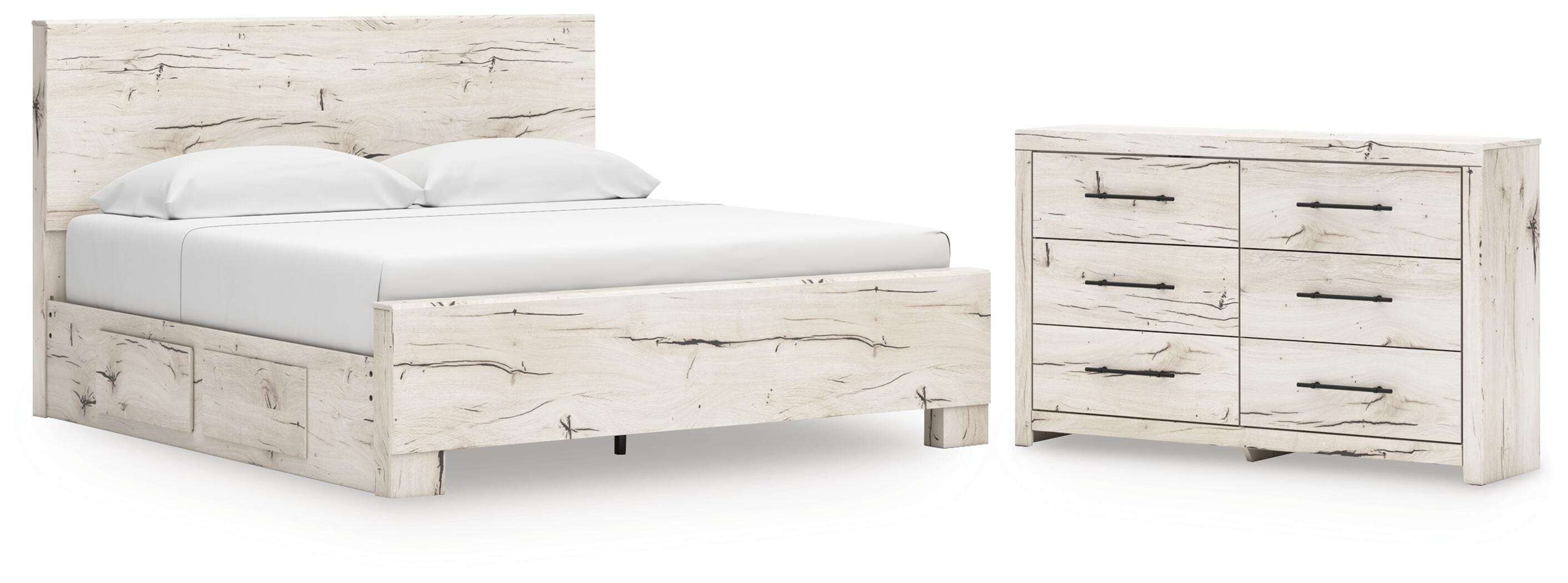 Lawroy Panel Bed with Storage and Dresser