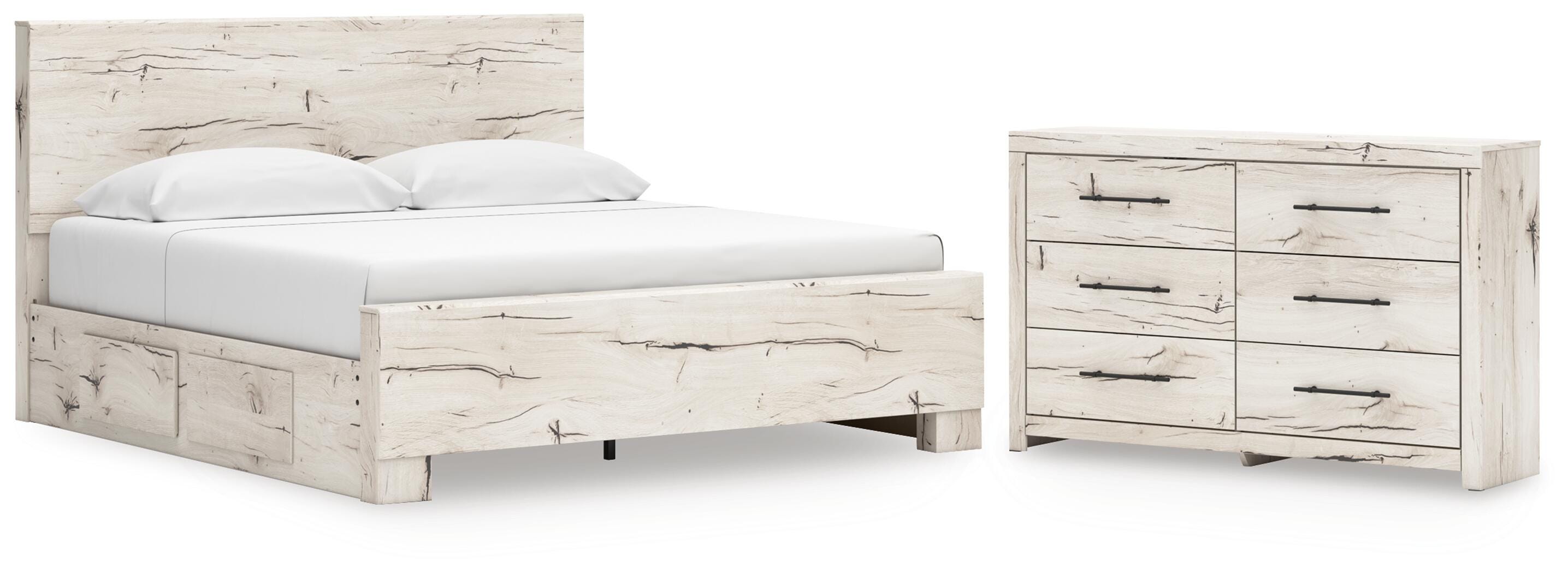 Lawroy Panel Bed with Storage and Dresser