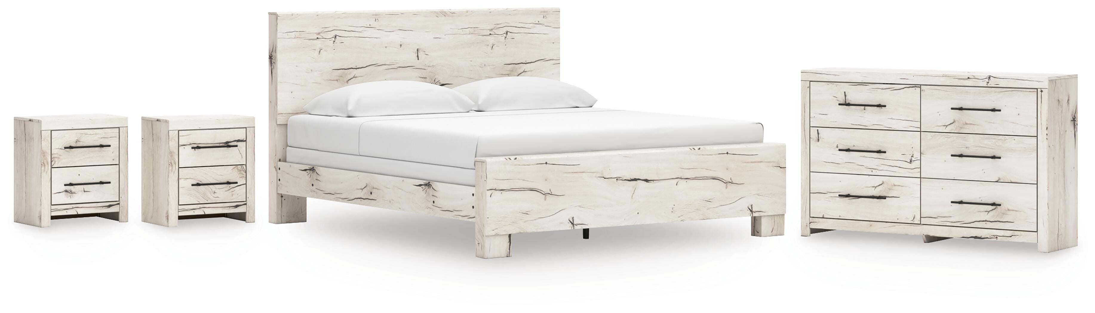 Lawroy Panel Bed, Dresser and 2 Nightstands