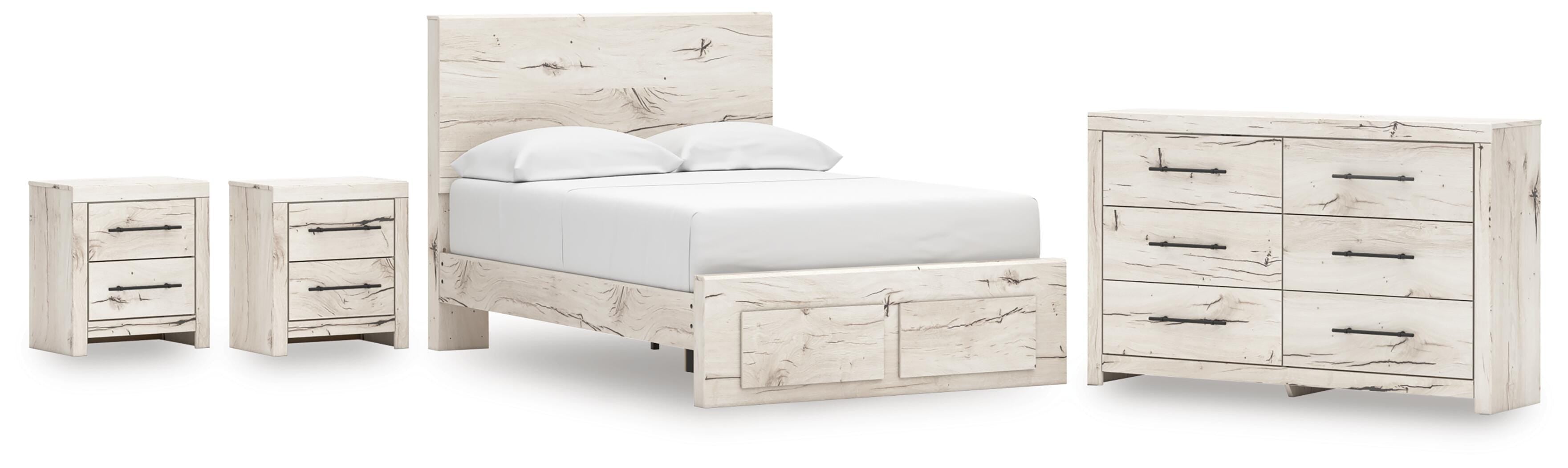 Lawroy Panel Storage Bed, Dresser and 2 Nightstands