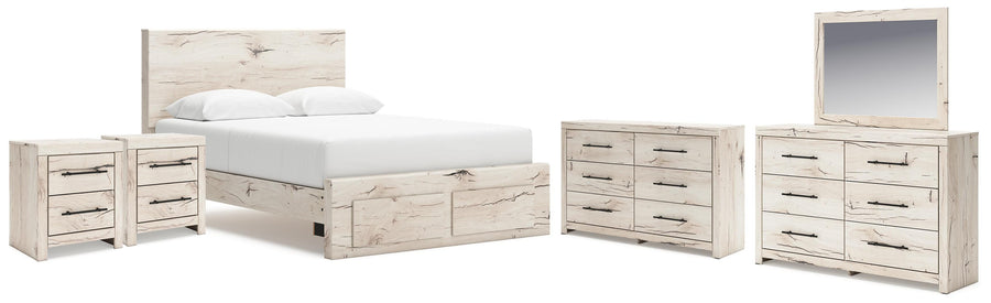 Lawroy Storage Bed, 2 Dressers, Mirror and 2 Nightstands