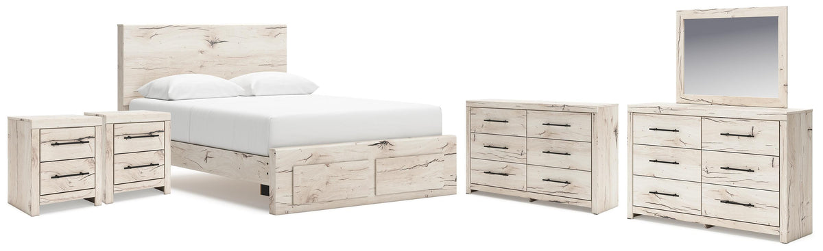 Lawroy Storage Bed, 2 Dressers, Mirror and 2 Nightstands