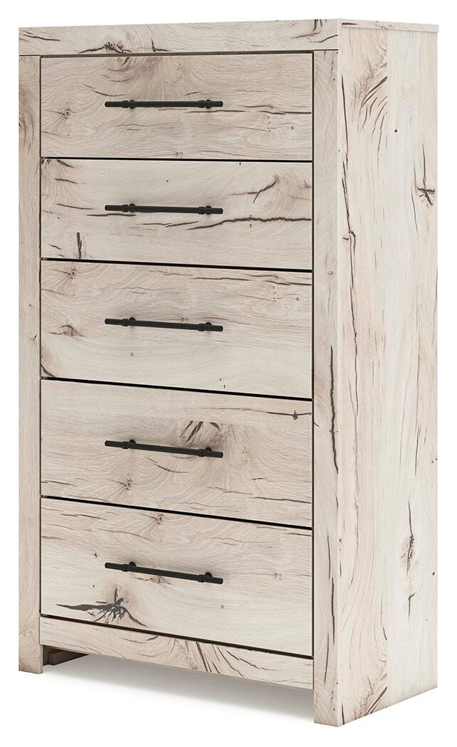 Lawroy Panel Bed with Storage, Dresser, Mirror and Chest