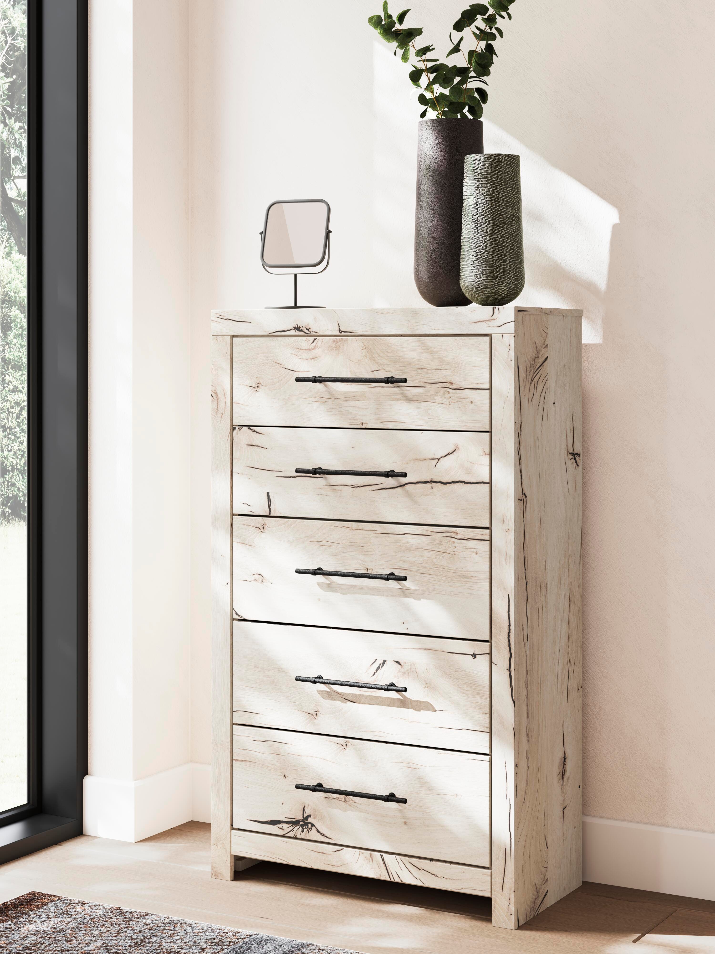 Lawroy Panel Bed, Dresser, Mirror and Chest