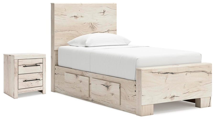 Lawroy Panel Bed with Storage and Nightstand