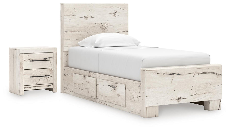 Lawroy Panel Bed with Storage and Nightstand