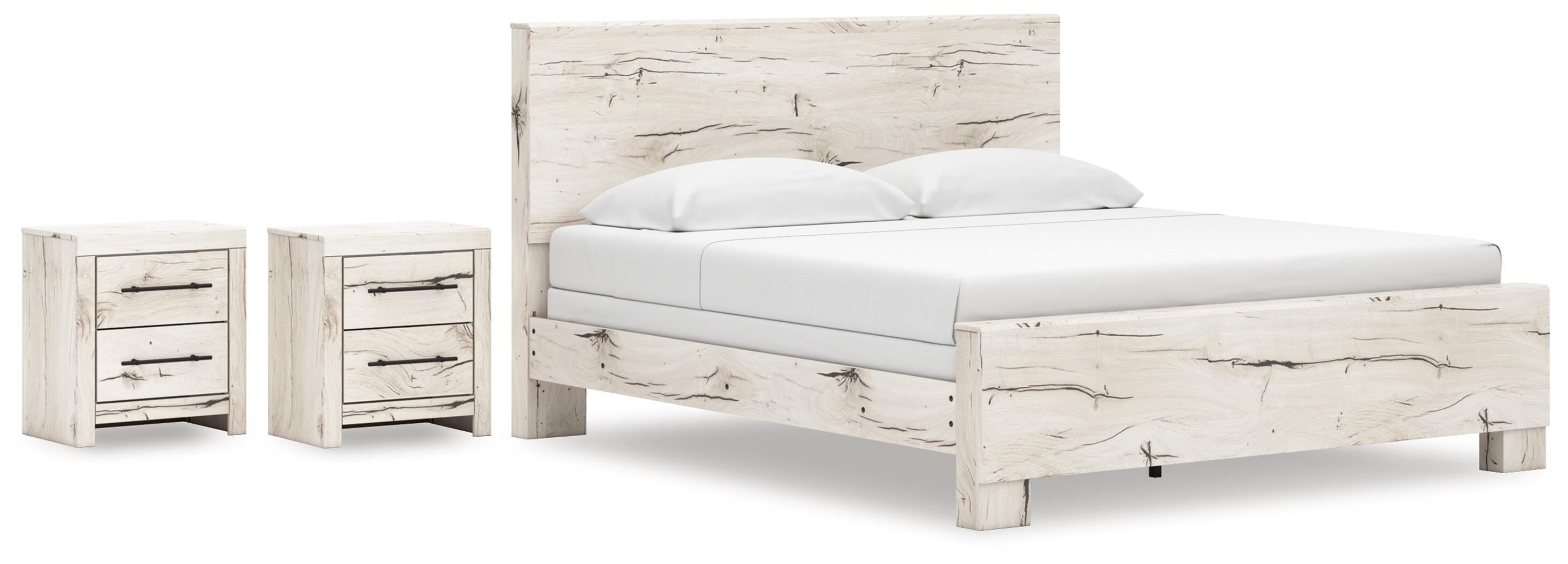 Lawroy Panel Bed and 2 Nightstands
