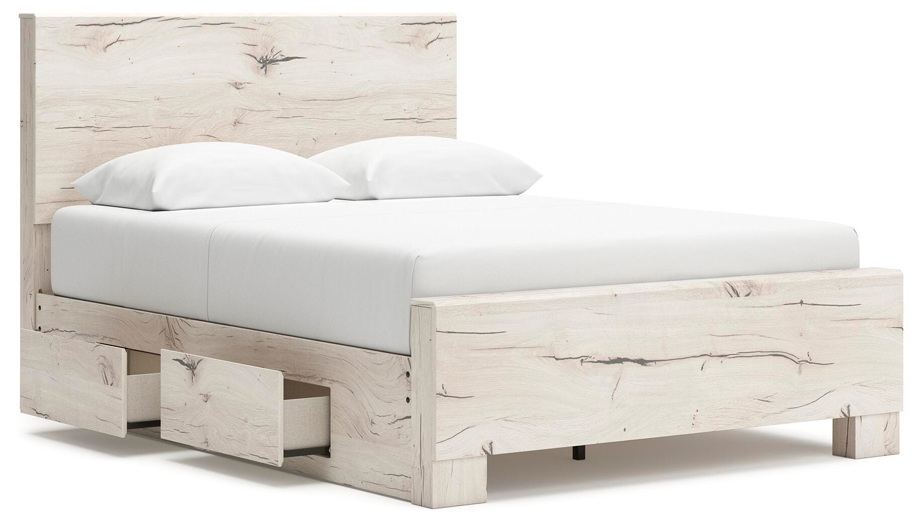Lawroy Panel Bed with Storage and 2 Nightstands