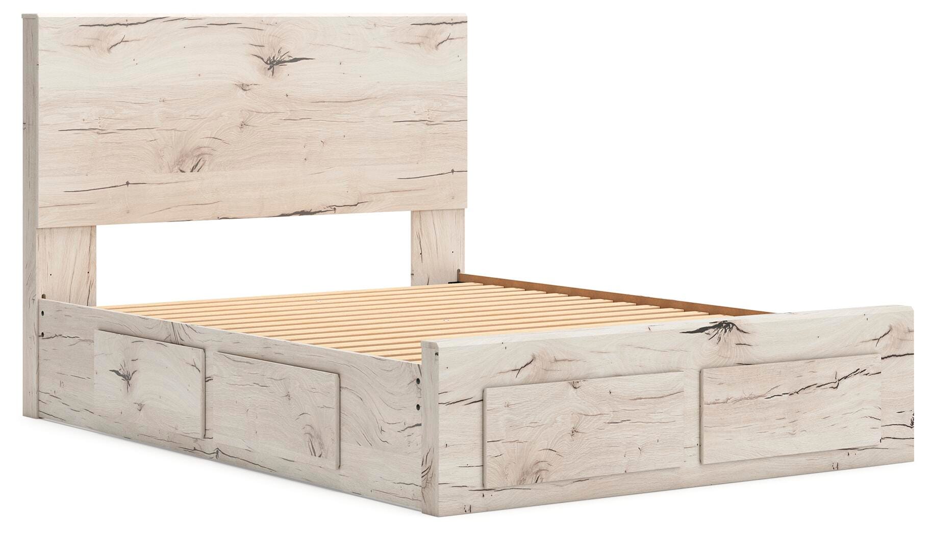 Lawroy Panel Storage Bed and 2 Nightstands