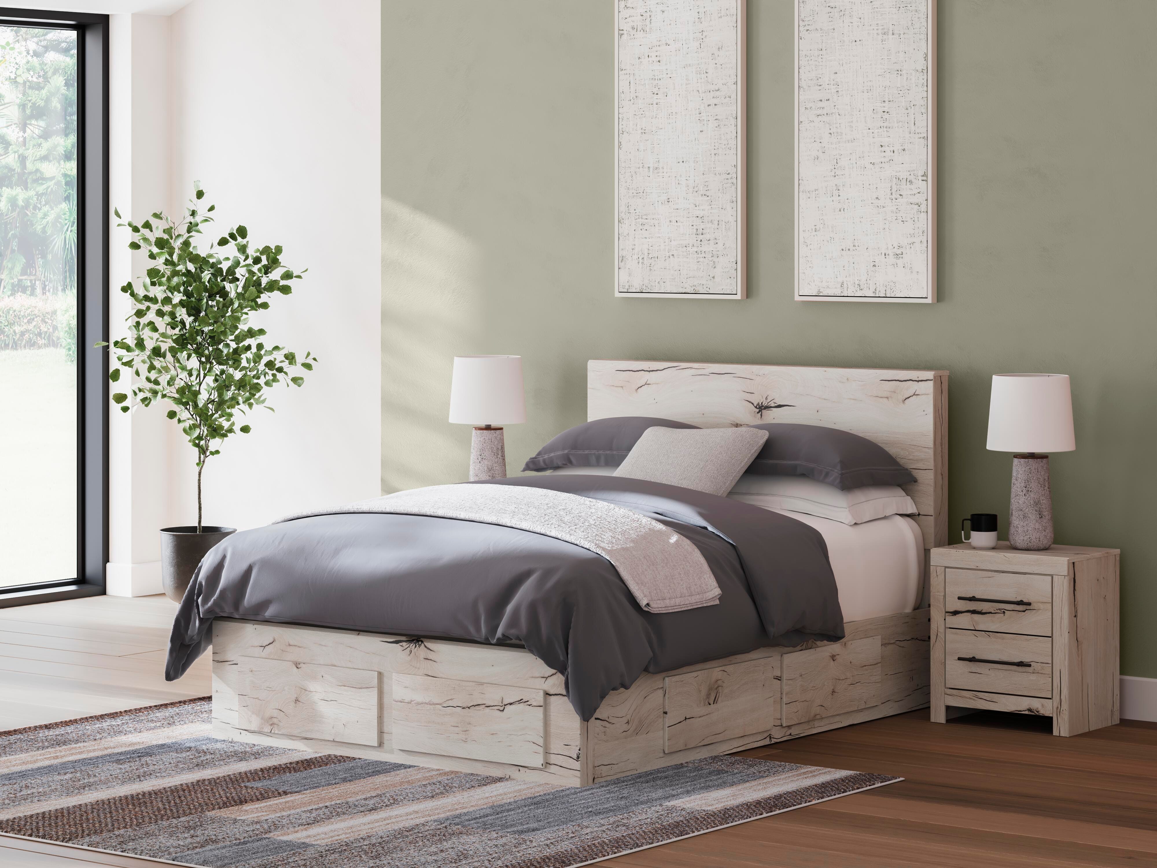 Lawroy Panel Storage Bed, Dresser, Mirror, Chest and 2 Nightstands
