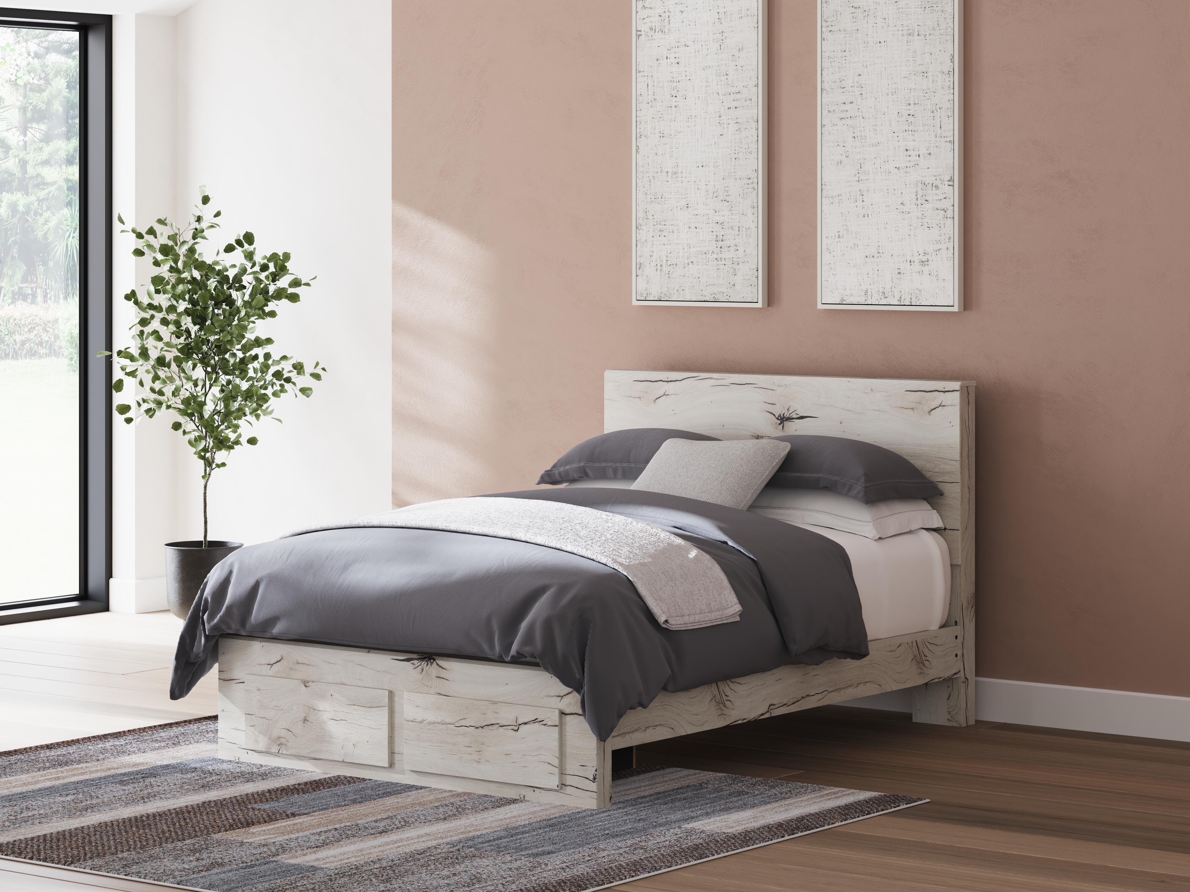 Lawroy Panel Storage Bed and 2 Nightstands