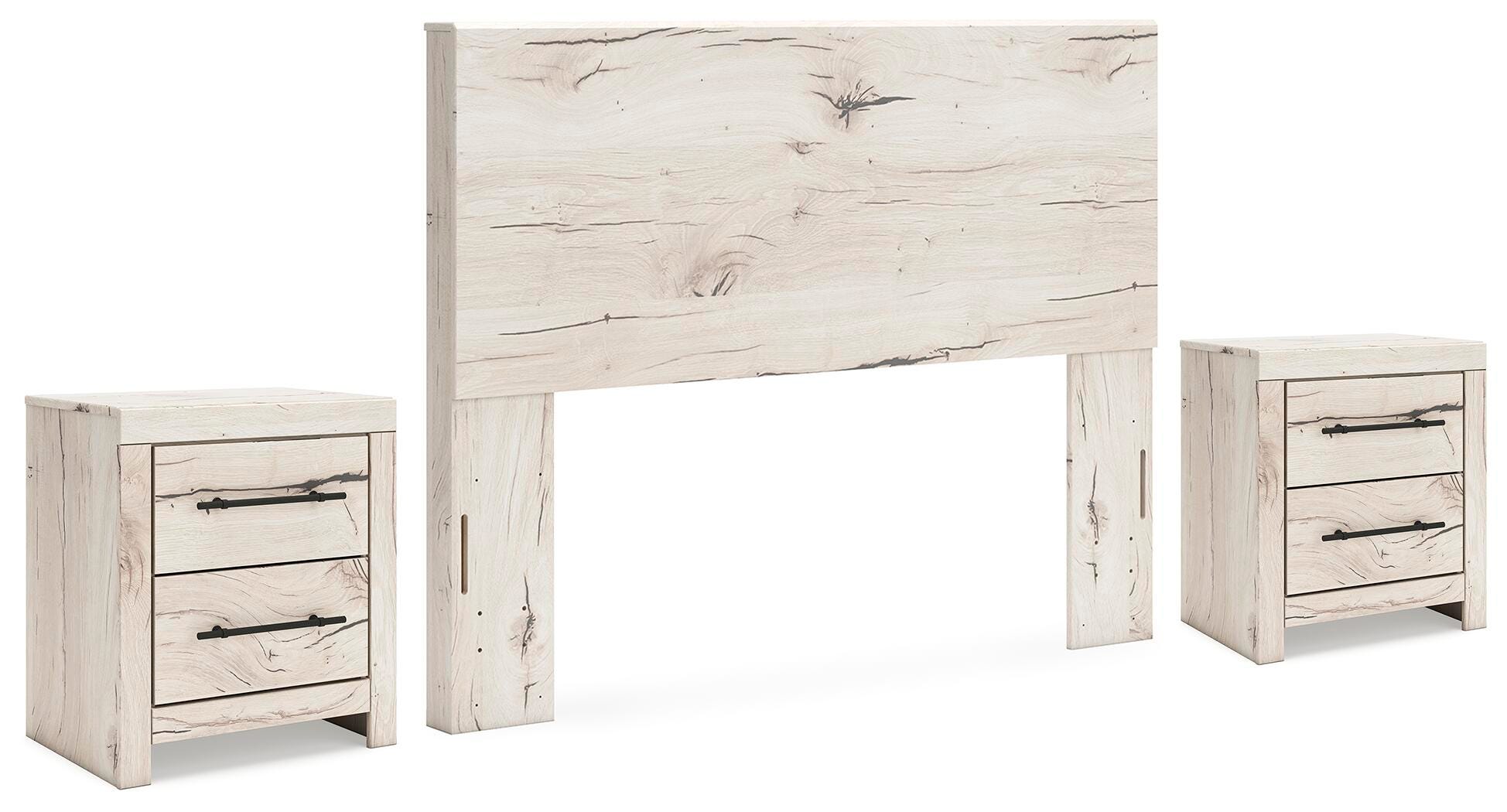 Lawroy Panel Headboard and 2 Nightstands
