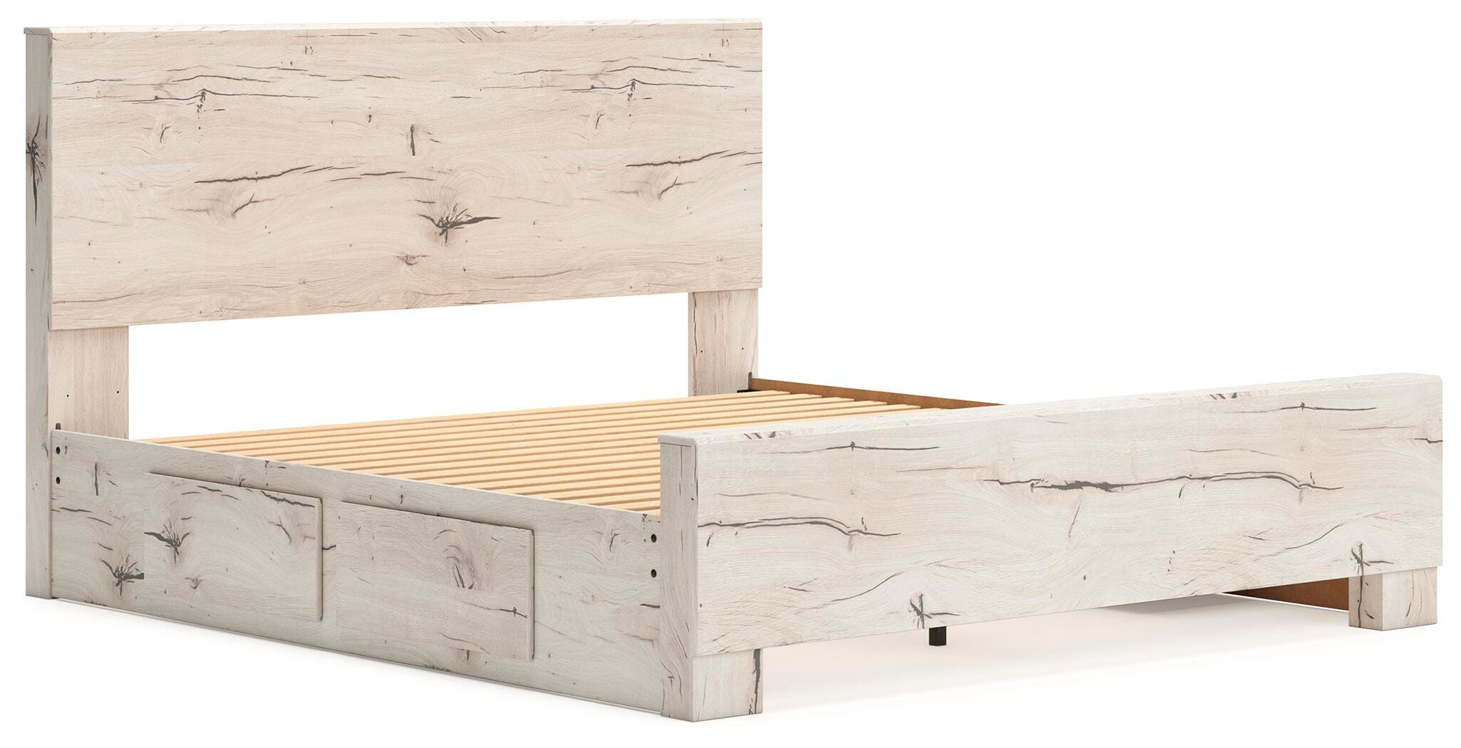 Lawroy Panel Bed with Storage, Dresser, Mirror and 2 Nightstands