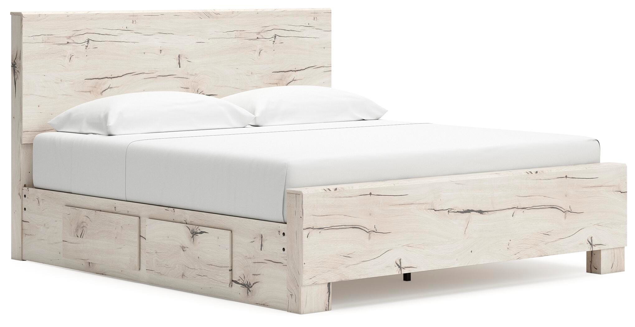 Lawroy Panel Bed with Storage, Dresser and Mirror