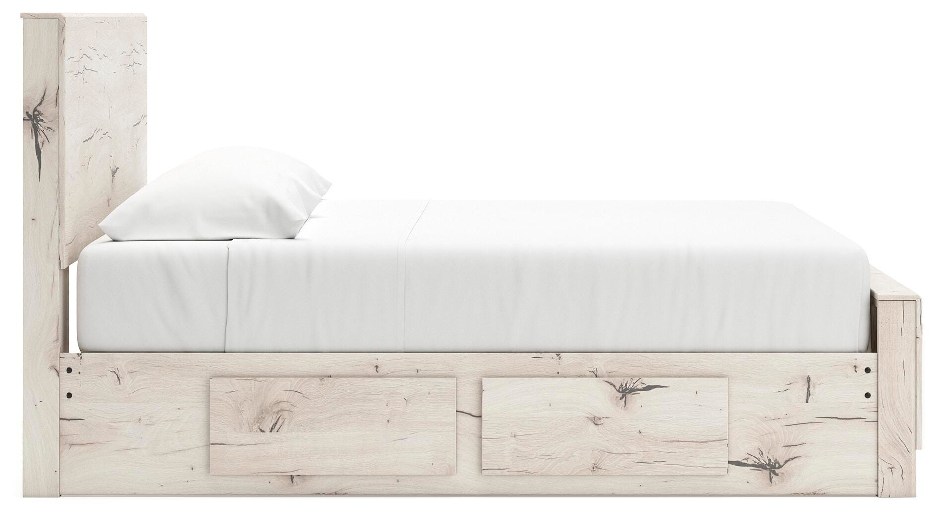 Lawroy Panel Bed with Storage and 2 Nightstands