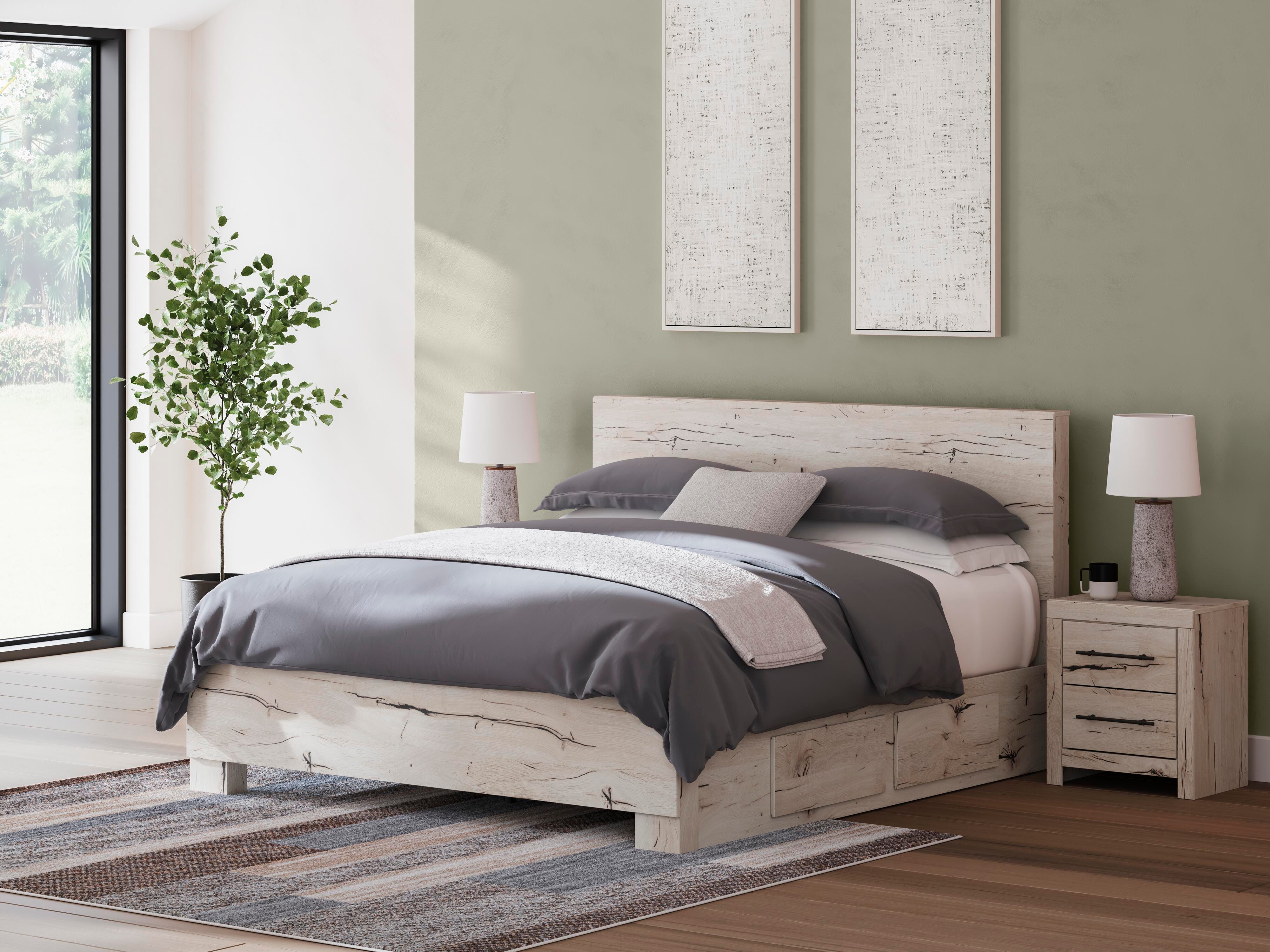 Lawroy Panel Bed with Storage, Dresser, Mirror, Chest and Nightstand