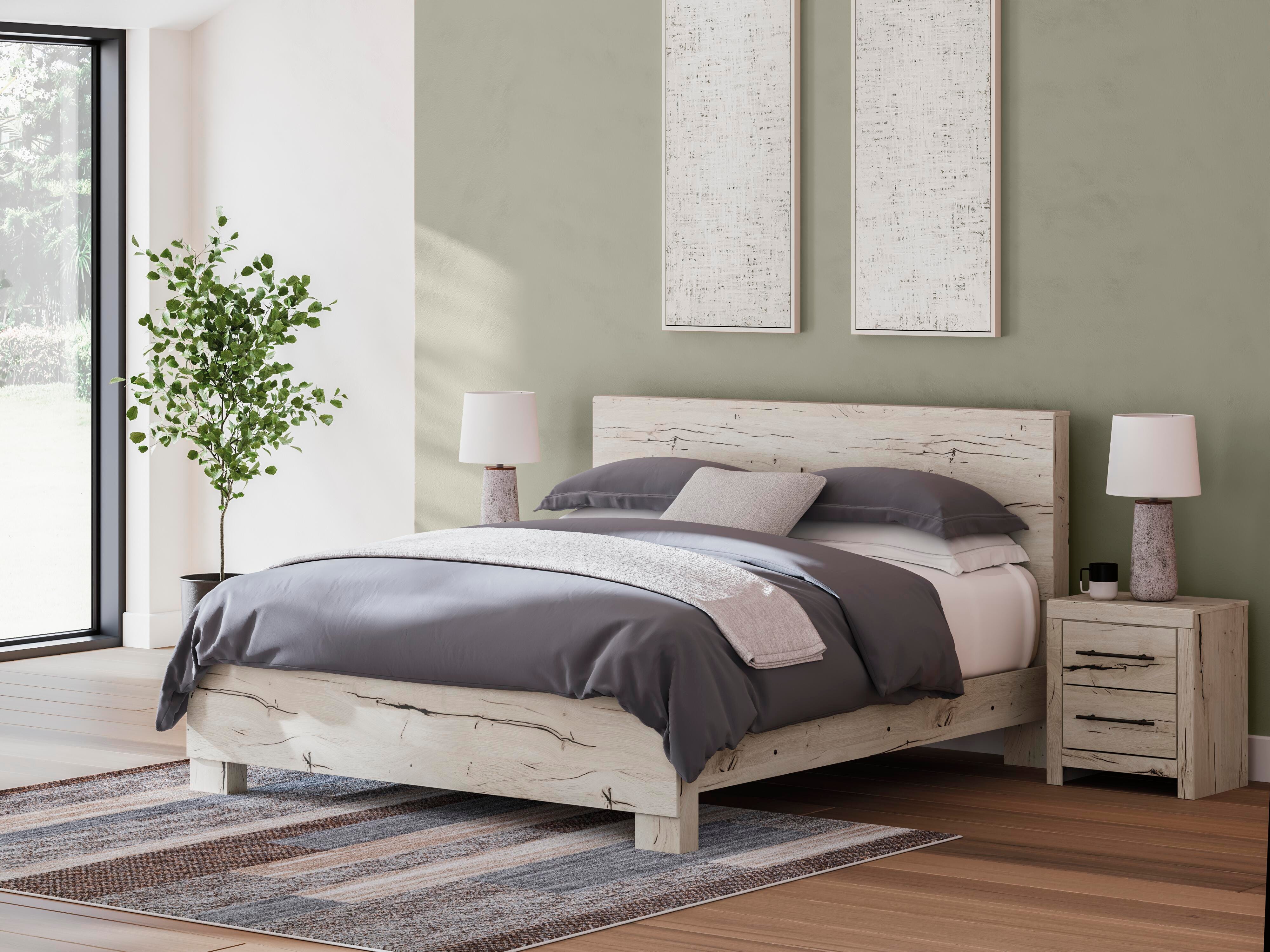 Lawroy Panel Bed, Dresser, Mirror and 2 Nightstands
