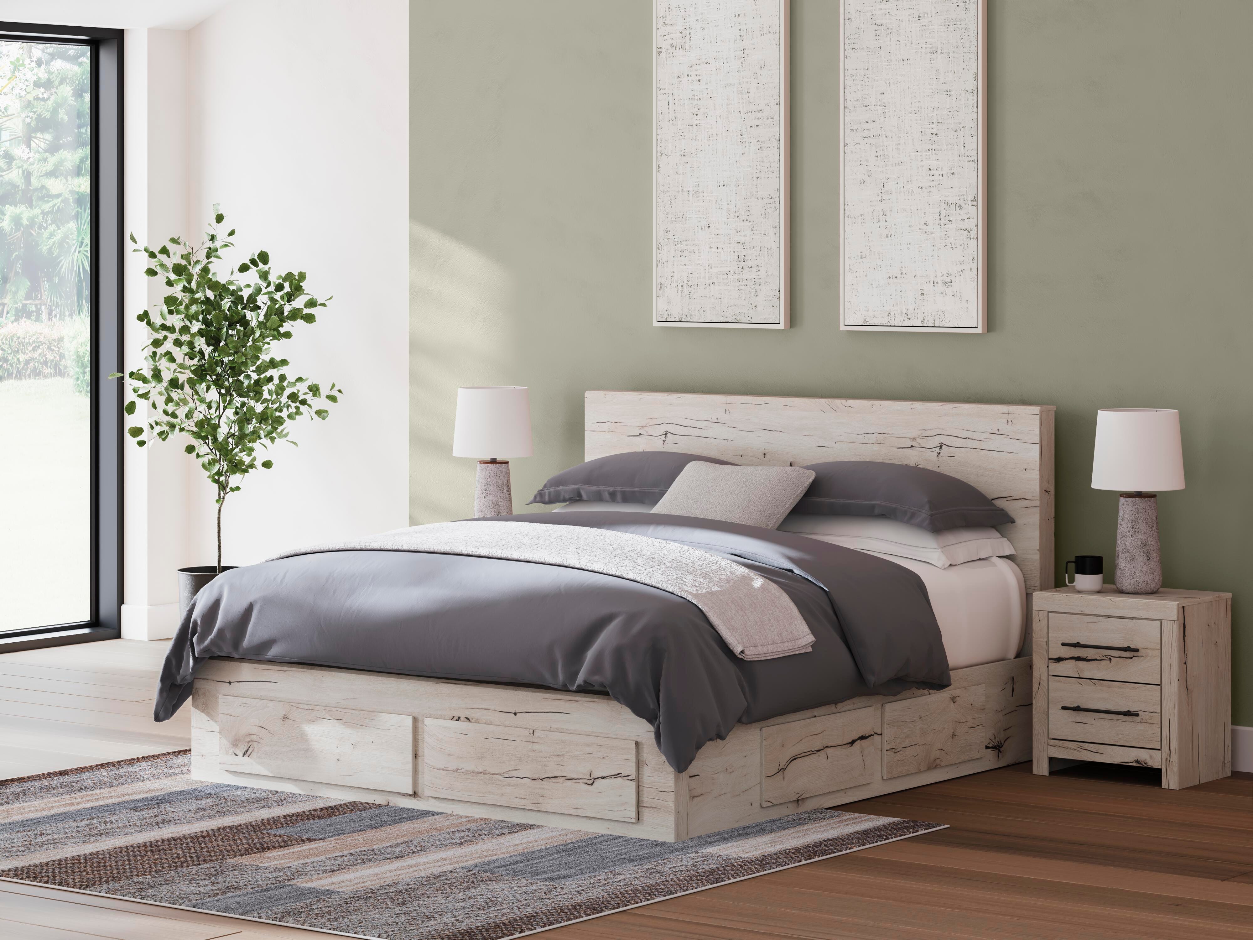 Lawroy Panel Storage Bed, Dresser and 2 Nightstands