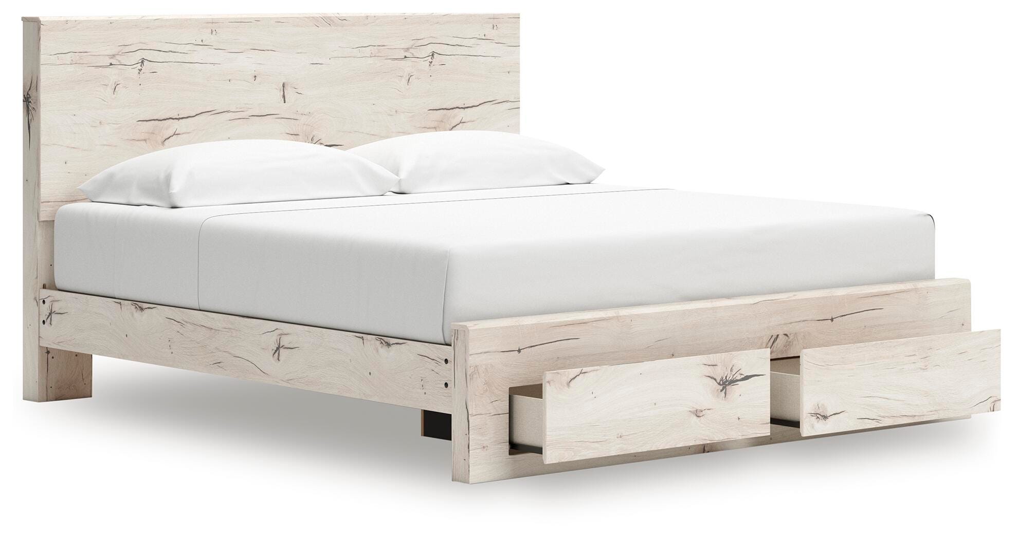 Lawroy Panel Storage Bed and 2 Nightstands