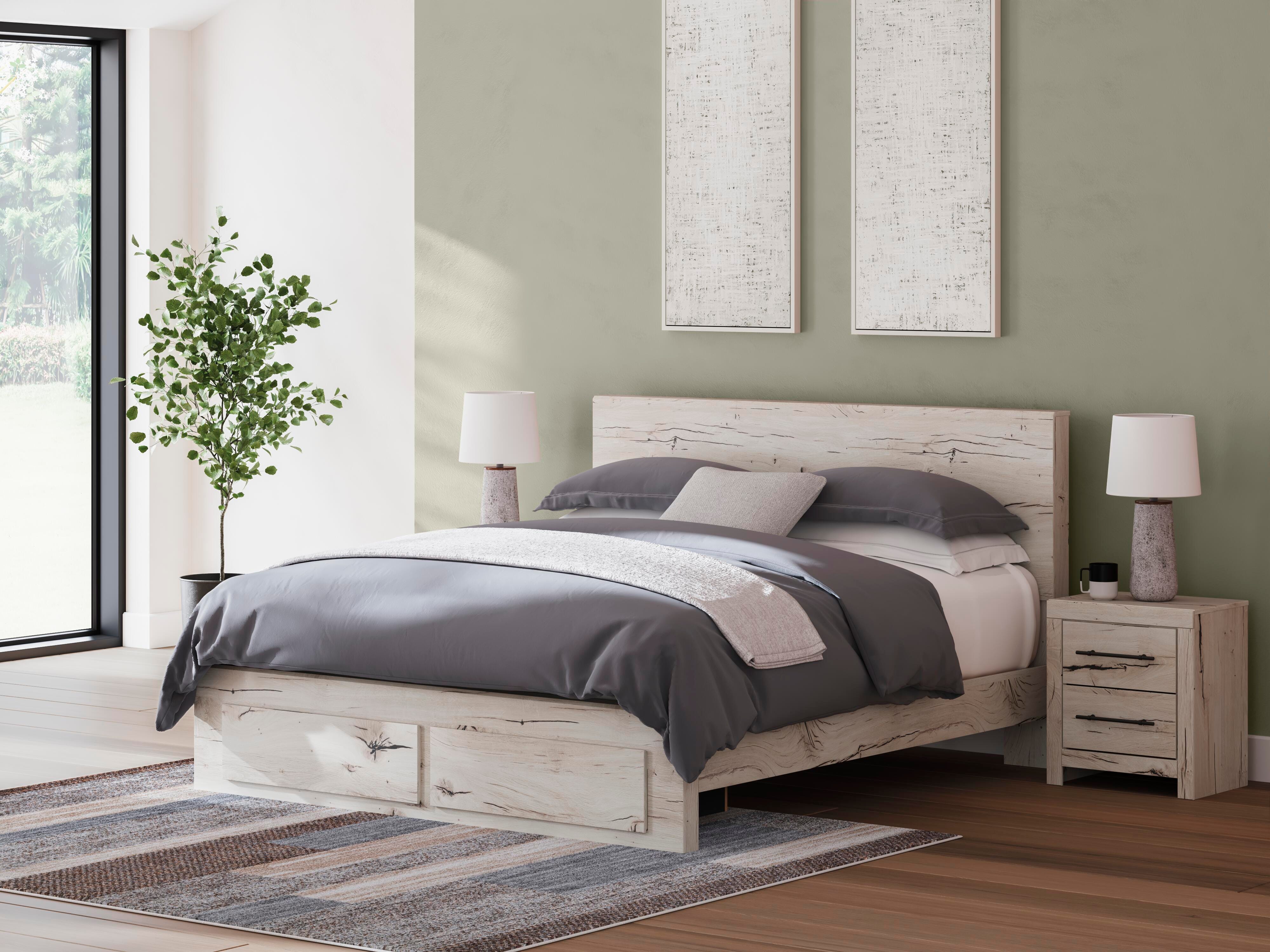 Lawroy Panel Storage Bed, Dresser, Mirror, Chest and 2 Nightstands