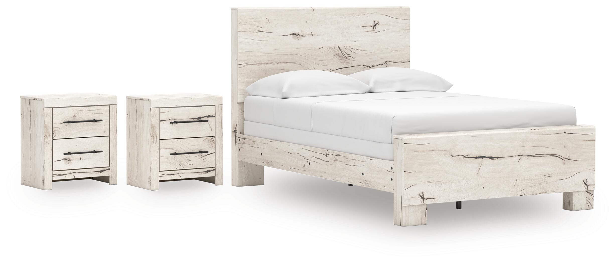 Lawroy Panel Bed and 2 Nightstands