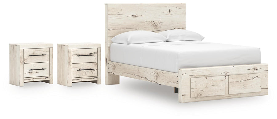 Lawroy Panel Storage Bed and 2 Nightstands
