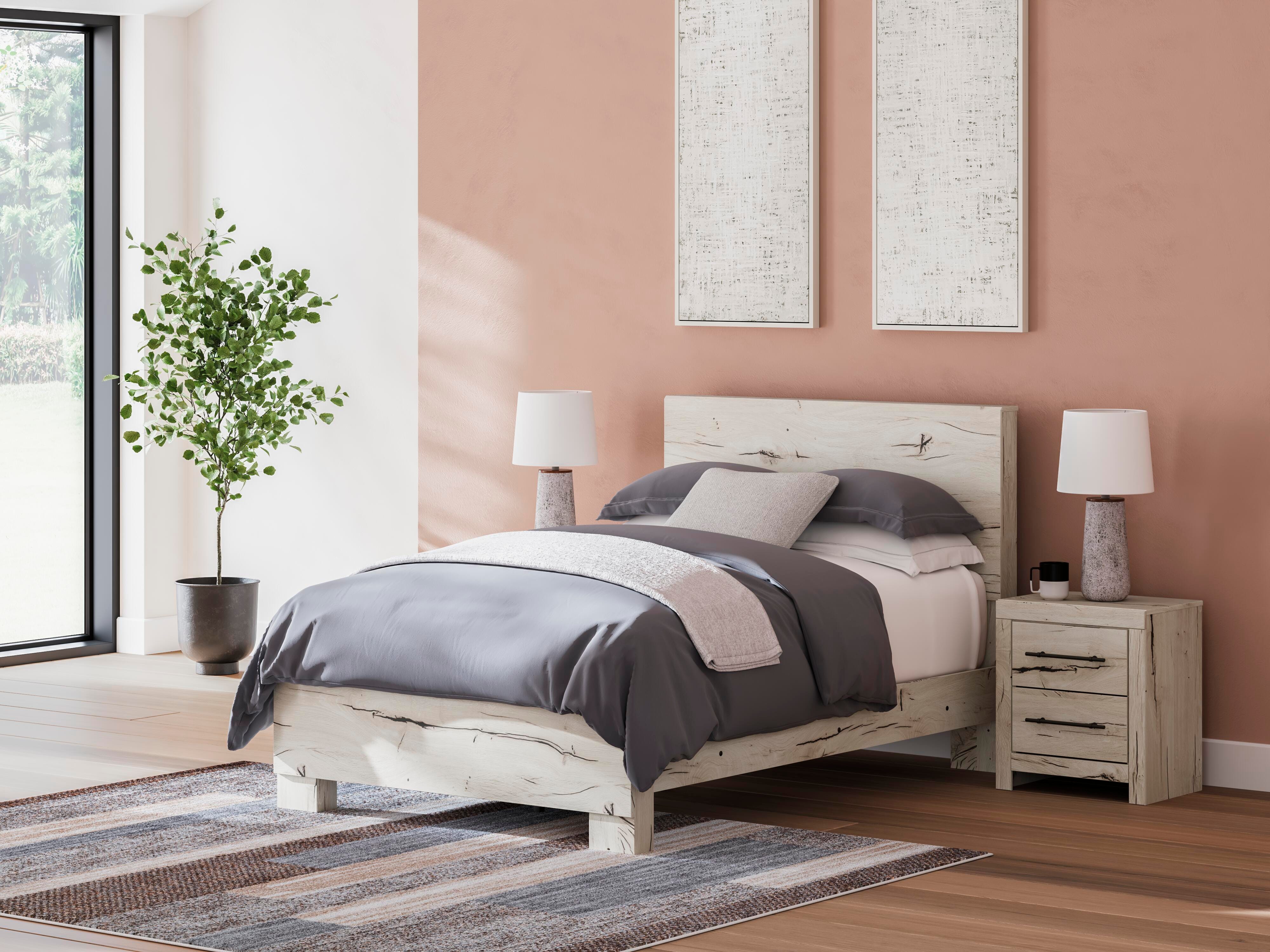 Lawroy Panel Bed, Dresser, Mirror and 2 Nightstands
