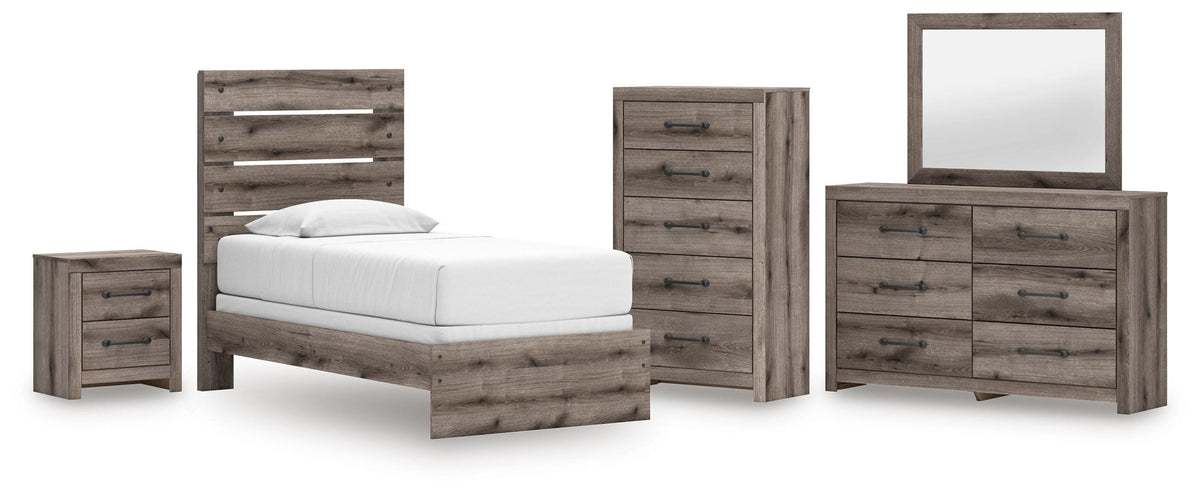 Graystorm Panel Bed, Dresser, Mirror, Chest and Nightstand