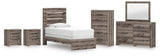 Graystorm Panel Bed, Dresser, Mirror, Chest and 2 Nightstands