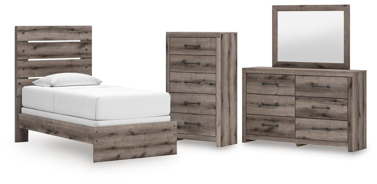 Graystorm Panel Bed, Dresser, Mirror and Chest