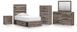 Graystorm Panel Storage Bed, Dresser, Mirror, Chest and Nightstand
