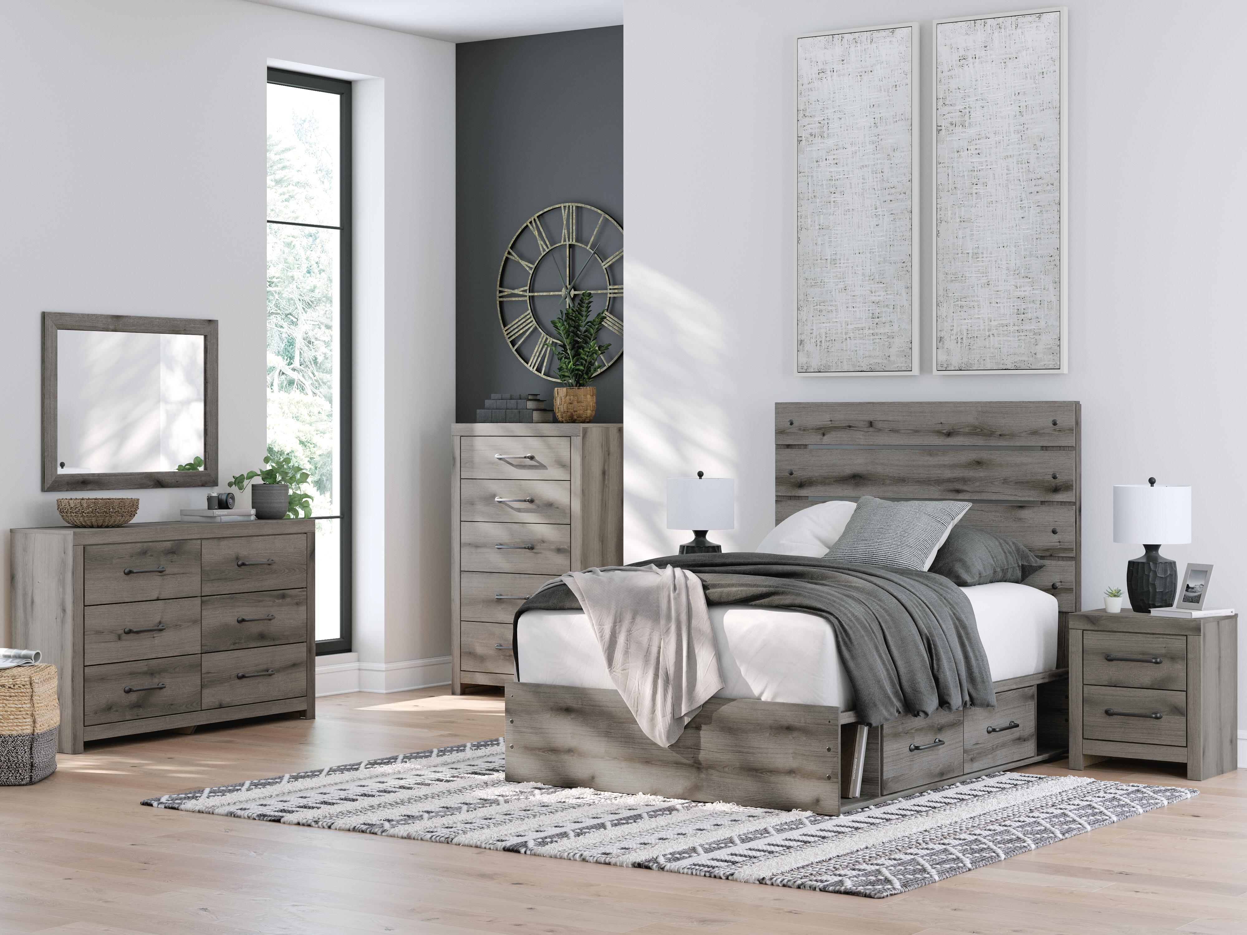 Graystorm Panel Bed with Storage