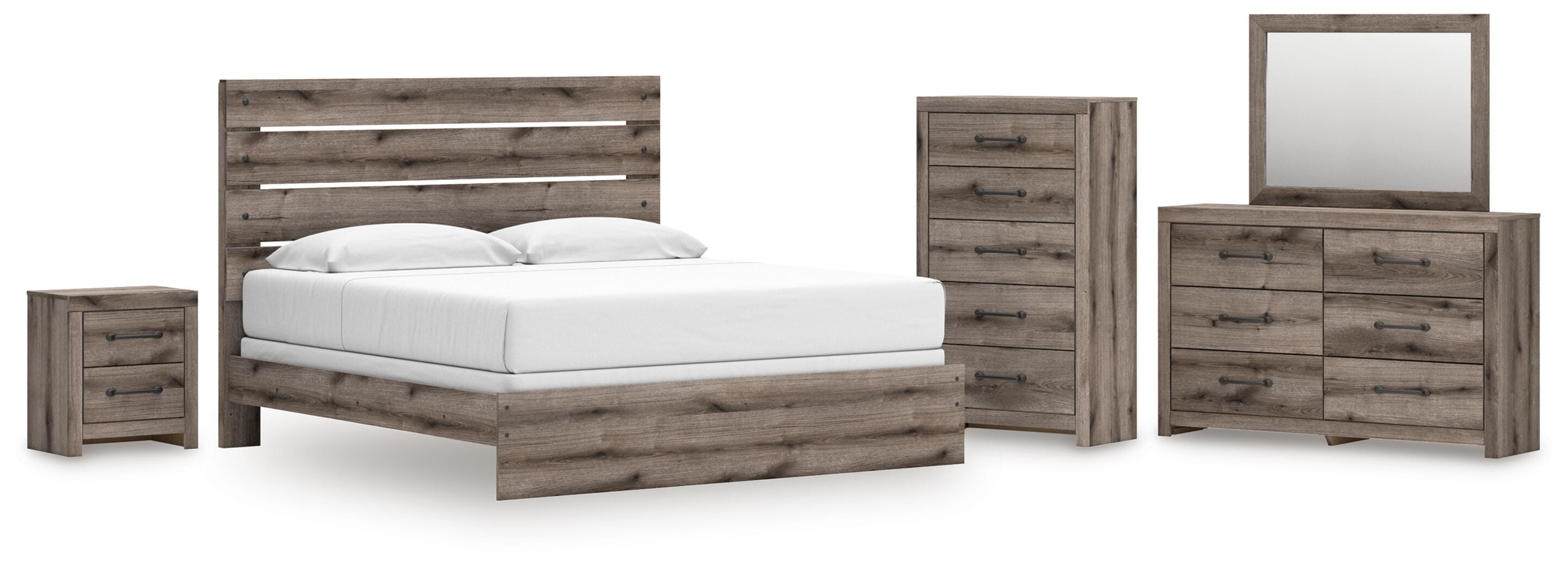 Graystorm Panel Bed, Dresser, Mirror, Chest and Nightstand