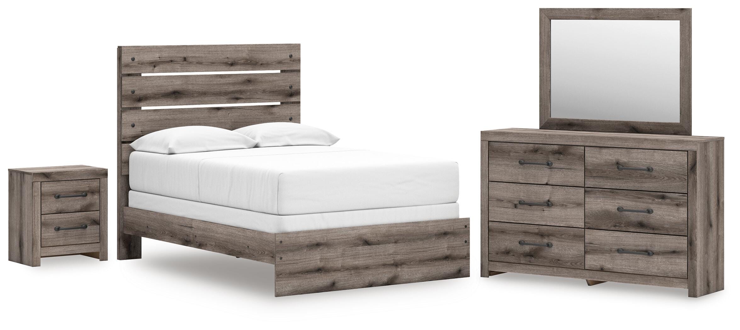 Graystorm Panel Bed, Dresser, Mirror and Nightstand