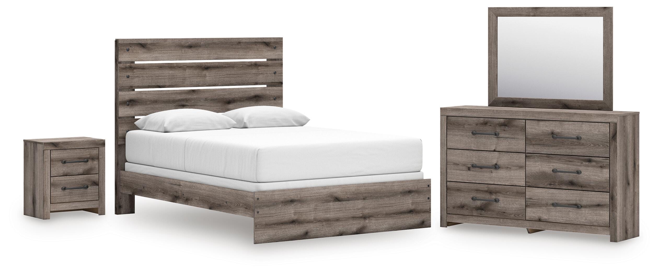 Graystorm Panel Bed, Dresser, Mirror and Nightstand