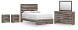 Graystorm Panel Bed, Dresser, Mirror and 2 Nightstands
