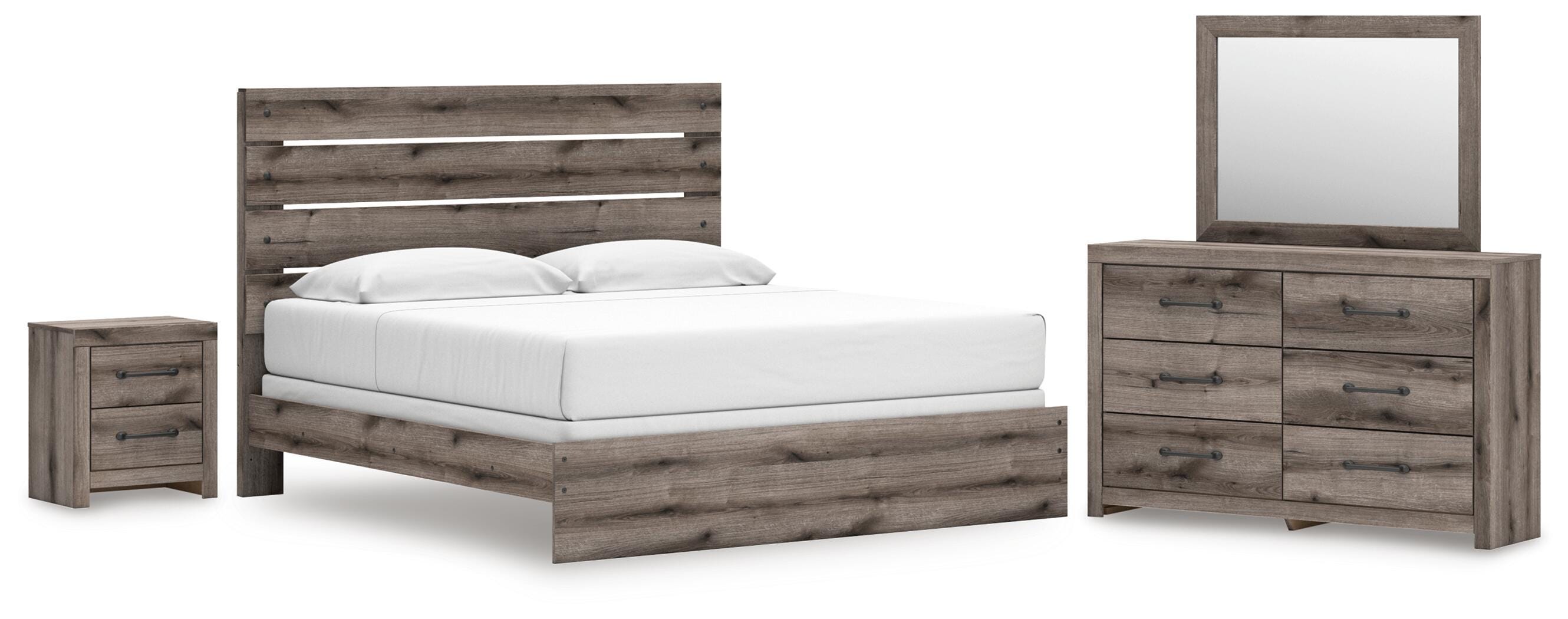 Graystorm Panel Bed, Dresser, Mirror and Nightstand