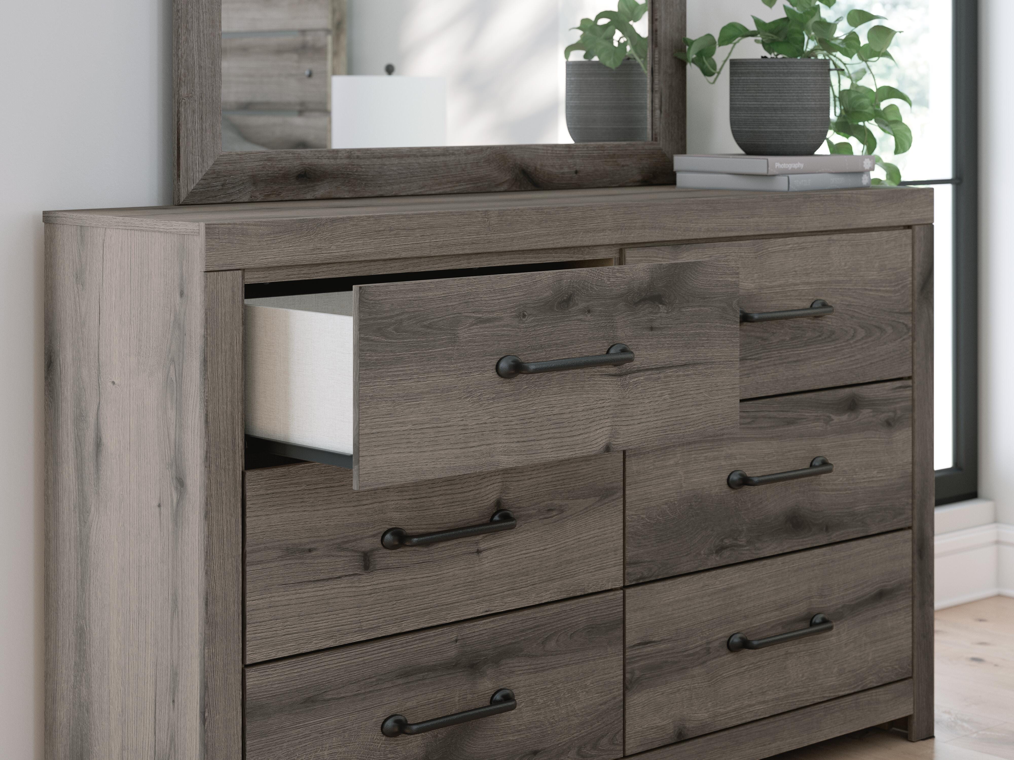 Graystorm Panel Bed, Dresser, Mirror and Chest