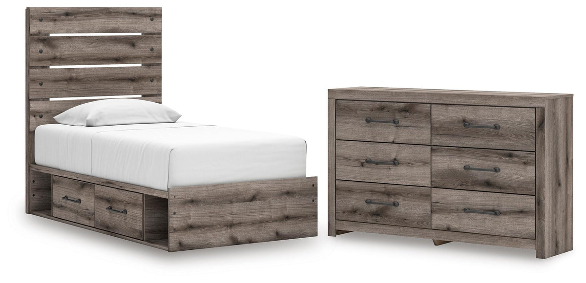 Graystorm Panel Storage Bed and Dresser
